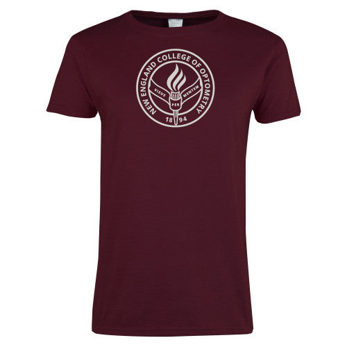 Womens Maroon NECO Short Sleeve T-Shirt