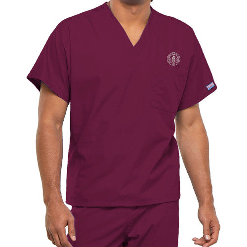Unisex WW Originals V-Neck Scrubs Top (Wine only) with NECO Emblem